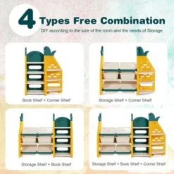 Costway 3-in-1 Kids Toy Storage Organizer Bookshelf Corner Rack w/ Plastic Bins -My Book Perch Sales Store unnamed file 2998