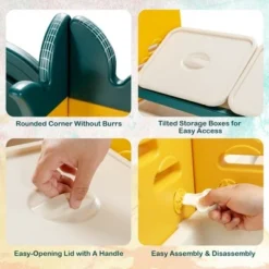 Costway 3-in-1 Kids Toy Storage Organizer Bookshelf Corner Rack w/ Plastic Bins -My Book Perch Sales Store unnamed file 3000