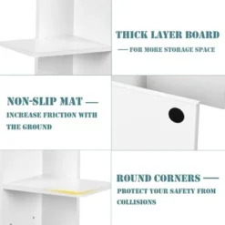 Costway Open Concept Bookshelf Plant Display Shelf Rack Storage Holder Wooden White -My Book Perch Sales Store unnamed file 3016