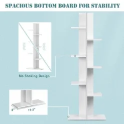 Costway Open Concept Bookshelf Plant Display Shelf Rack Storage Holder Wooden White -My Book Perch Sales Store unnamed file 3017