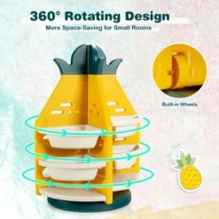 Costway Kids Toy Storage Organizer 360° Revolving Pineapple Shelf w/Plastic Bins -My Book Perch Sales Store unnamed file 3025