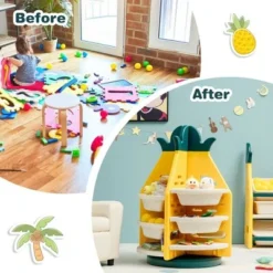Costway Kids Toy Storage Organizer 360° Revolving Pineapple Shelf w/Plastic Bins -My Book Perch Sales Store unnamed file 3029