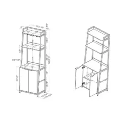 73.63" Moniave Bookcase with Wine Glass Rack Oak/Black - HOMES: Inside + Out -My Book Perch Sales Store unnamed file 3054
