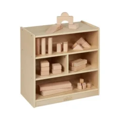 ECR4Kids Building Block Storage Cart - 4-Cubby Birch Cabinet on Casters, 24" H -My Book Perch Sales Store unnamed file 311