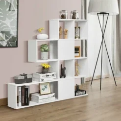Costway 5-Tier Bookshelf Corner Ladder Bookcase Display Storage Rack White -My Book Perch Sales Store unnamed file 3124