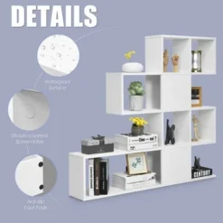 Costway 5-Tier Bookshelf Corner Ladder Bookcase Display Storage Rack White -My Book Perch Sales Store unnamed file 3129