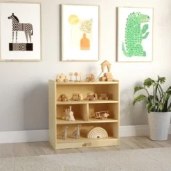 ECR4Kids Building Block Storage Cart - 4-Cubby Birch Cabinet on Casters, 24" H -My Book Perch Sales Store unnamed file 313