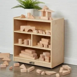 ECR4Kids Building Block Storage Cart - 4-Cubby Birch Cabinet on Casters, 24" H -My Book Perch Sales Store unnamed file 314