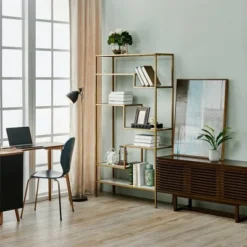 72" Marmo Large 5 Tier Display Shelf Faux Marble/Brass - Teamson Home 14 72" Marmo Large 5 Tier Display Shelf Faux Marble/Brass - Teamson Home -My Book Perch Sales Store unnamed file 3154