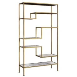 72" Marmo Large 5 Tier Display Shelf Faux Marble/Brass - Teamson Home 15 72" Marmo Large 5 Tier Display Shelf Faux Marble/Brass - Teamson Home -My Book Perch Sales Store unnamed file 3155