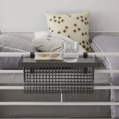 Universal Metal Bunk Bed Shelf Gunmetal/Mesh - Saracina Home