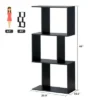 Costway 3-tier S-Shaped Bookcase Free Standing Storage Rack Wooden Display Decor Black -My Book Perch Sales Store unnamed file 3218
