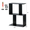 Costway 2-tier S-Shaped Bookcase Free Standing Storage Rack Wooden Display Decor Black -My Book Perch Sales Store unnamed file 3227