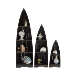 Set of 3 Coastal Wood Shelving Unit - Olivia & May Brown -My Book Perch Sales Store unnamed file 3239