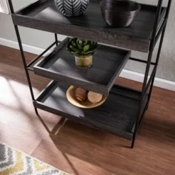 Caj Sliding Shelf Etagere Black - Southern Enterprises