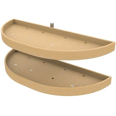 Rev-A-Shelf 4WLS882-32-570 32 Inch Wooden 2 Shelf Half Moon Lazy Susan Turntable Storage Kitchen Organizer for Blind Corner Cabinets 7 Rev-A-Shelf 4WLS882-32-570 32 Inch Wooden 2 Shelf Half Moon Lazy Susan Turntable Storage Kitchen Organizer for Blind Corner Cabinets - Image 5