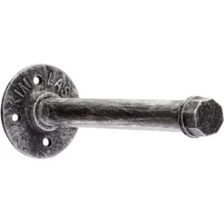 Farmlyn Creek 6 Pack Bronze Metal Industrial Pipe Shelf Brackets with Hardware (9.25 x 3.25 In)