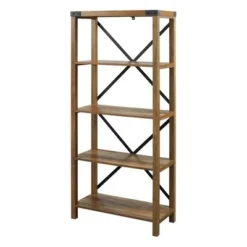 Sophie Rustic Farmhouse X Frame Bookshelf - Saracina Home Gray Wash -My Book Perch Sales Store unnamed file 3379