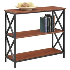 29.25" Tucson 3 Tier Bookcase Black/Cherry - Breighton Home