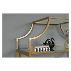 71" International Luxury Bookshelf Satin Gold Finish - Sauder