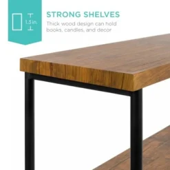 Best Choice Products 5-Tier Rustic Industrial Bookshelf Display Décor Accent w/ Metal Frame, Wood Shelves