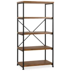 Best Choice Products 5-Tier Rustic Industrial Bookshelf Display Décor Accent w/ Metal Frame, Wood Shelves -My Book Perch Sales Store unnamed file 3417