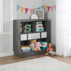 My Book Perch Sales Store 33 Badger Basket Combo Bin Storage Unit with 3 Baskets Charcoal