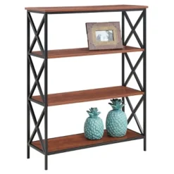 42" Tucson 4 Tier Bookcase Black/Cherry - Breighton Home