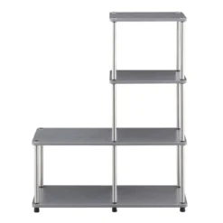 41.75" Designs2Go 4 Tier Multi Shelf L Bookshelf - Breighton Home Black -My Book Perch Sales Store unnamed file 3475