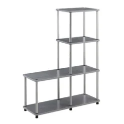 41.75" Designs2Go 4 Tier Multi Shelf L Bookshelf - Breighton Home Black -My Book Perch Sales Store unnamed file 3479
