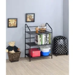 Metal Book Shelf Black - Ore International