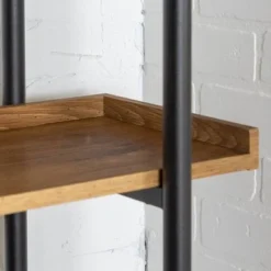 68" 5 Tray Shelf Urban Pipe X Back Bookshelf - Saracina Home Driftwood -My Book Perch Sales Store unnamed file 3514