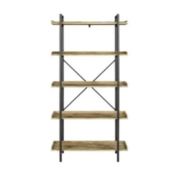 68" 5 Tray Shelf Urban Pipe X Back Bookshelf - Saracina Home Driftwood -My Book Perch Sales Store unnamed file 3517
