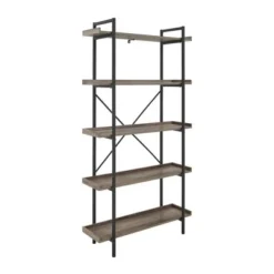 68" 5 Tray Shelf Urban Pipe X Back Bookshelf - Saracina Home Driftwood -My Book Perch Sales Store unnamed file 3520