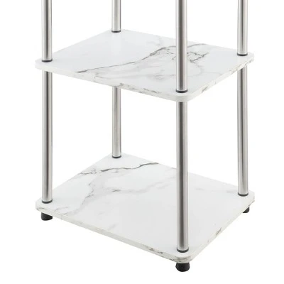 63.25" No Tools 5 Tier Tower - Breighton Home Faux White Marble/chrome 5 63.25" No Tools 5 Tier Tower - Breighton Home Faux White Marble/chrome - Image 3