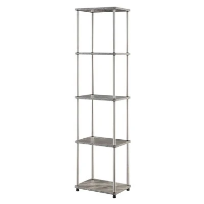 63.25" No Tools 5 Tier Tower - Breighton Home Faux White Marble/chrome 7 63.25" No Tools 5 Tier Tower - Breighton Home Faux White Marble/chrome - Image 5