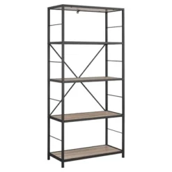 63" Rustic Industrial Farmhouse 4 Shelf Tall Bookshelf - Saracina Home Barnwood -My Book Perch Sales Store unnamed file 3620