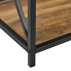 61" Modern Farmhouse X Frame Metal and Wood Media Bookshelf - Saracina Home Driftwood -My Book Perch Sales Store unnamed file 3633