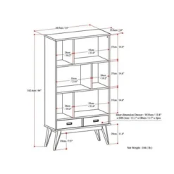 Tierney Solid Hardwood Mid Century Wide Bookcase and Storage Unit - Wyndenhall Teak -My Book Perch Sales Store unnamed file 3664