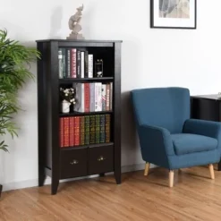 Costway 3 Shelf Bookcase Bookshelf Adjustable Shelves Antique Organizer Furni W/2 Drawer -My Book Perch Sales Store unnamed file 3674