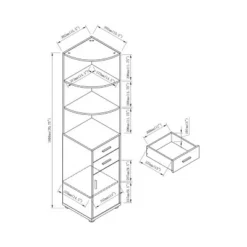 70.75" Julisse 3 Shelf Corner Bookcase - miBasics Walnut Oak -My Book Perch Sales Store unnamed file 3689