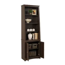 Tall Slant-Back Bookcase with 2 Shaker Doors Espresso - Prepac -My Book Perch Sales Store unnamed file 3735