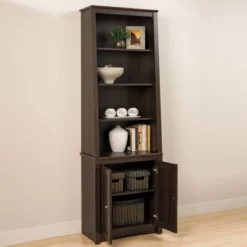 Tall Slant-Back Bookcase with 2 Shaker Doors Espresso - Prepac -My Book Perch Sales Store unnamed file 3737