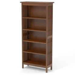 48" Tarchel 5 Shelves Media Shelf Antique Oak - HOMES: Inside + Out -My Book Perch Sales Store unnamed file 3758