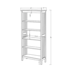 48" Tarchel 5 Shelves Media Shelf Antique Oak - HOMES: Inside + Out -My Book Perch Sales Store unnamed file 3759