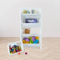 UNiPLAY Toy Organizer With 6 Removable Storage Bins and Block Play Panel, Multi-Size Bin Organizer -My Book Perch Sales Store unnamed file 377