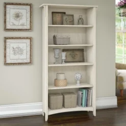 Salinas 5 Shelf Bookcase - Bush Furniture Gray