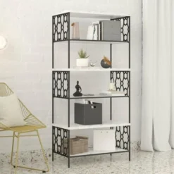 Ella 5 Shelf Bookcase - CosmoLiving by Cosmopolitan Black/white