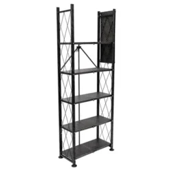 Origami 6 Tier Classic Stamped Steel Bookcase Organizer Storage Rack, Black -My Book Perch Sales Store unnamed file 388