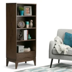 Pearson Bookcase with Storage - Wyndenhall Walnut Brown